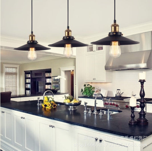 Metal Black Pendant Lighting Fixture Saucer Industrial Style Hanging Pendant Light Clearhalo 'Ceiling Lights' 'Pendant Lights' 'Pendants' Lighting' 2603836