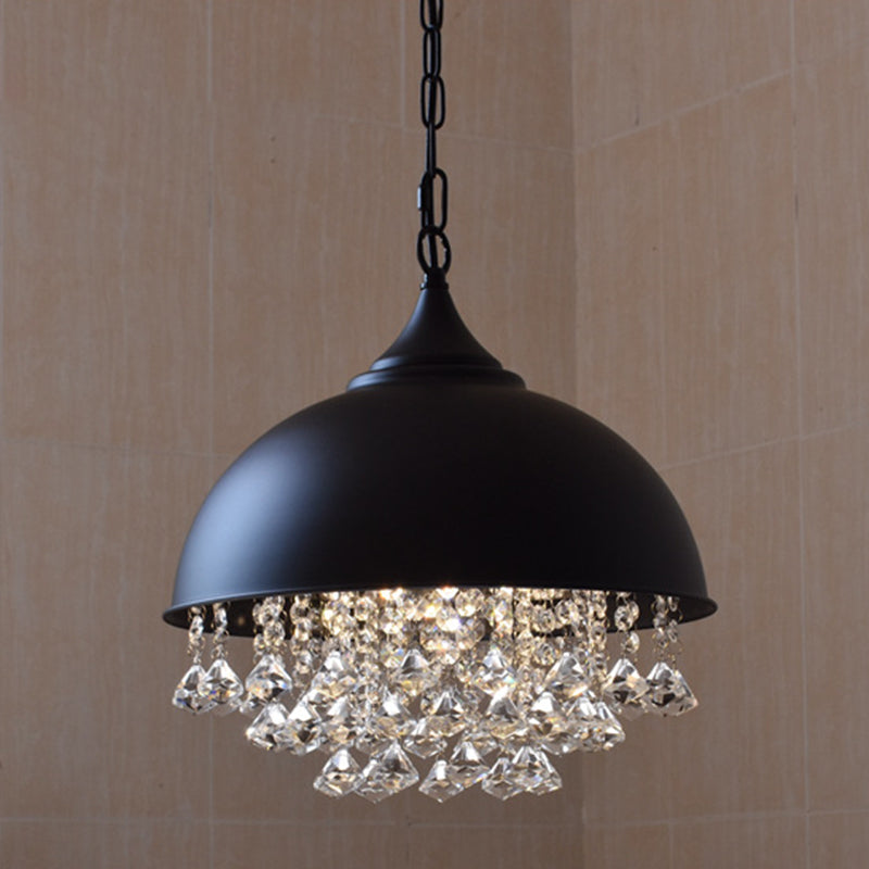 Dome Shade Metal Pendant Lighting Fixture Vintage Style Restaurant Hanging Pendant Light Black Clearhalo 'Ceiling Lights' 'Pendant Lights' 'Pendants' Lighting' 2603848_d1af22a8-0e99-48ce-aa10-da8ce53a04d7