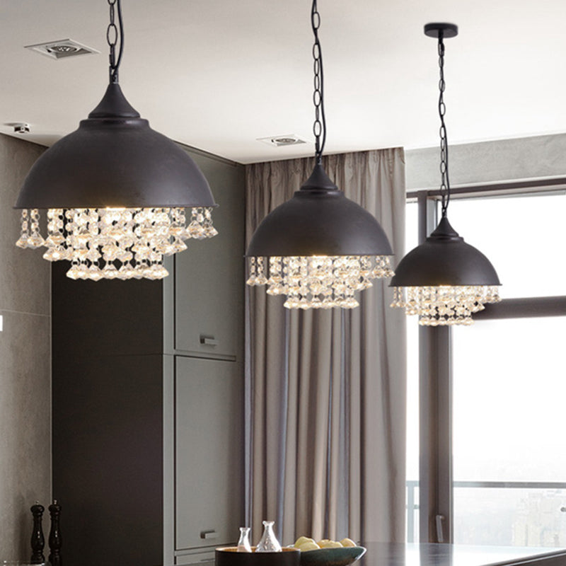 Dome Shade Metal Pendant Lighting Fixture Vintage Style Restaurant Hanging Pendant Light Clearhalo 'Ceiling Lights' 'Pendant Lights' 'Pendants' Lighting' 2603849