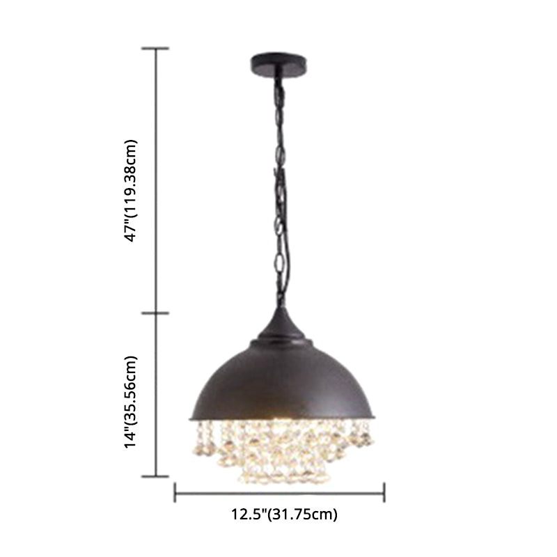 Dome Shade Metal Pendant Lighting Fixture Vintage Style Restaurant Hanging Pendant Light Clearhalo 'Ceiling Lights' 'Pendant Lights' 'Pendants' Lighting' 2603853