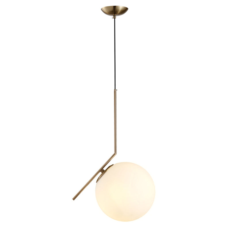 Spherical Ceiling Pendant Light Modern Glass Bedroom Hanging Light Fixture in White Clearhalo 'Ceiling Lights' 'Pendant Lights' 'Pendants' Lighting' 2603856