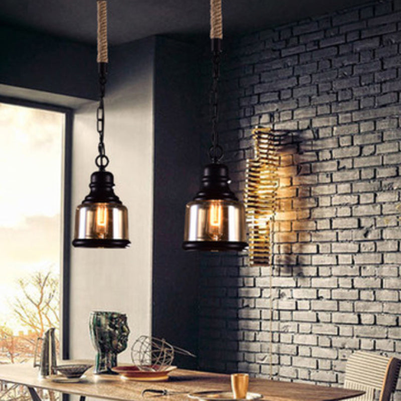 Black Shaded Pendant Lighting Fixture Minimalist Style Glass Hanging Ceiling Light Clearhalo 'Ceiling Lights' 'Pendant Lights' 'Pendants' Lighting' 2603869