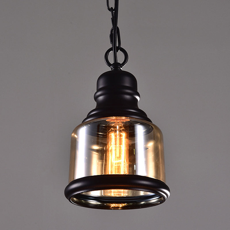 Black Shaded Pendant Lighting Fixture Minimalist Style Glass Hanging Ceiling Light Clearhalo 'Ceiling Lights' 'Pendant Lights' 'Pendants' Lighting' 2603871