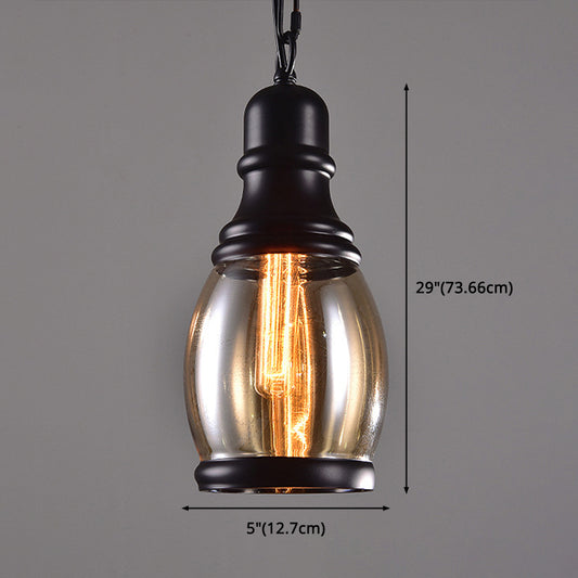 Black Shaded Pendant Lighting Fixture Minimalist Style Glass Hanging Ceiling Light Clearhalo 'Ceiling Lights' 'Pendant Lights' 'Pendants' Lighting' 2603872