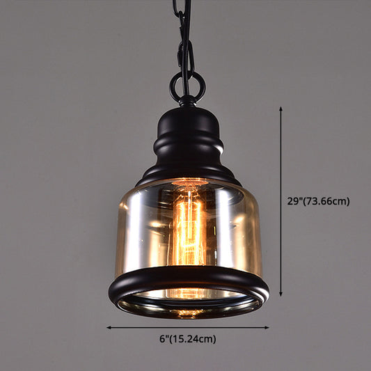 Black Shaded Pendant Lighting Fixture Minimalist Style Glass Hanging Ceiling Light Clearhalo 'Ceiling Lights' 'Pendant Lights' 'Pendants' Lighting' 2603873