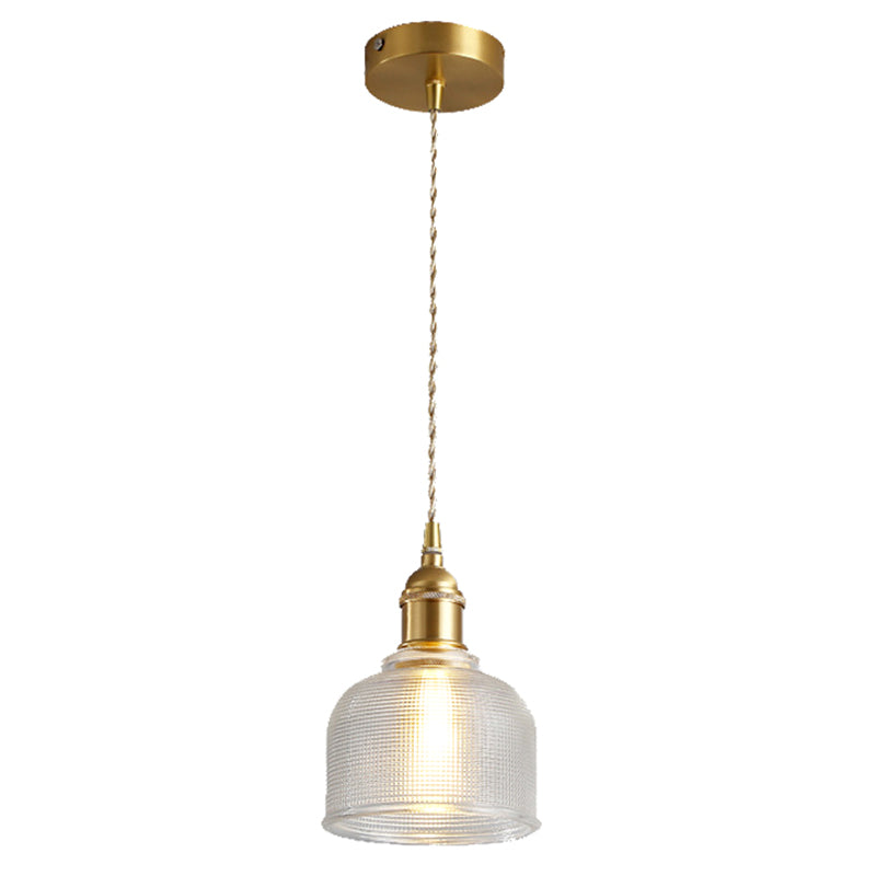 Glass Dome Hanging Ceiling Light Contemporary Style Gold Suspension Pendant for Bedroom Gold Clearhalo 'Ceiling Lights' 'Pendant Lights' 'Pendants' Lighting' options 2603888_b41601ec-8d91-4a07-b025-68784f7b93dc