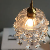 Glass Flower Pendant Ceiling Light Contemporary Suspended Lighting Fixture in Gold Clearhalo 'Ceiling Lights' 'Pendant Lights' 'Pendants' Lighting' options 2603908