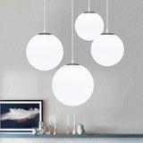 Globe Clothes Shop Pendant Lighting Fixture Glass Modern Style Hanging Light Fixture in White Clearhalo 'Ceiling Lights' 'Pendant Lights' 'Pendants' Lighting' options 2603914