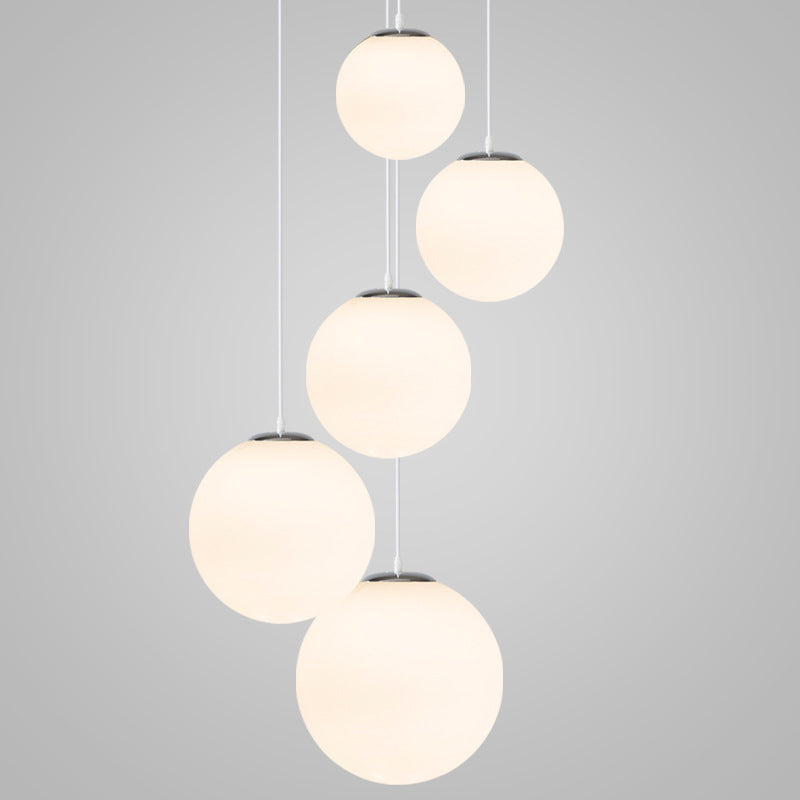 Globe Clothes Shop Pendant Lighting Fixture Glass Modern Style Hanging Light Fixture in White Clearhalo 'Ceiling Lights' 'Pendant Lights' 'Pendants' Lighting' options 2603917