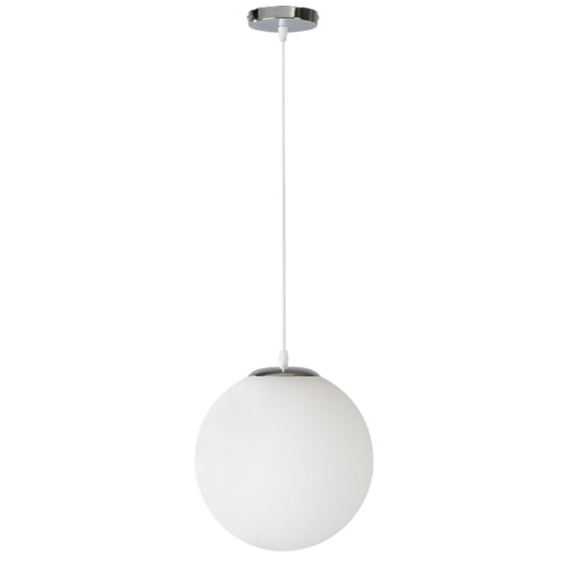 Globe Clothes Shop Pendant Lighting Fixture Glass Modern Style Hanging Light Fixture in White Clearhalo 'Ceiling Lights' 'Pendant Lights' 'Pendants' Lighting' options 2603918