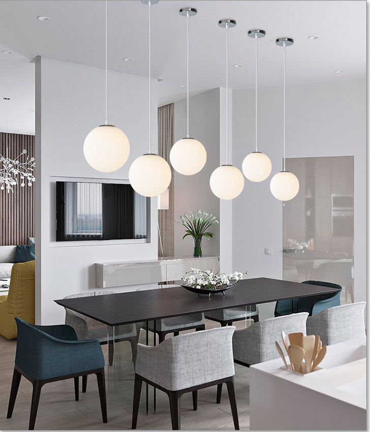 Globe Clothes Shop Pendant Lighting Fixture Glass Modern Style Hanging Light Fixture in White Clearhalo 'Ceiling Lights' 'Pendant Lights' 'Pendants' Lighting' options 2603920