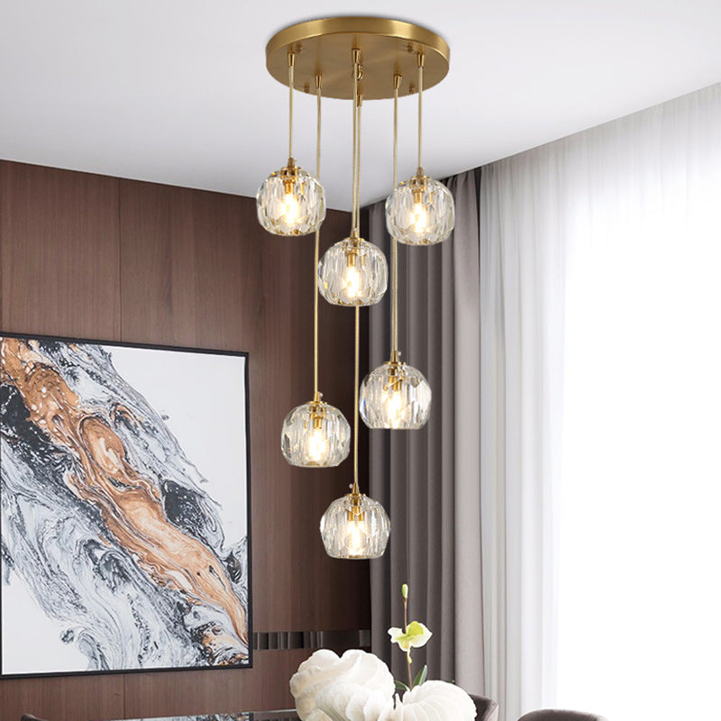 Gold Tapered Hanging Pendant Light Modern Style Crystal Suspended Lighting Fixture Clearhalo 'Ceiling Lights' 'Pendant Lights' 'Pendants' Lighting' 2603939