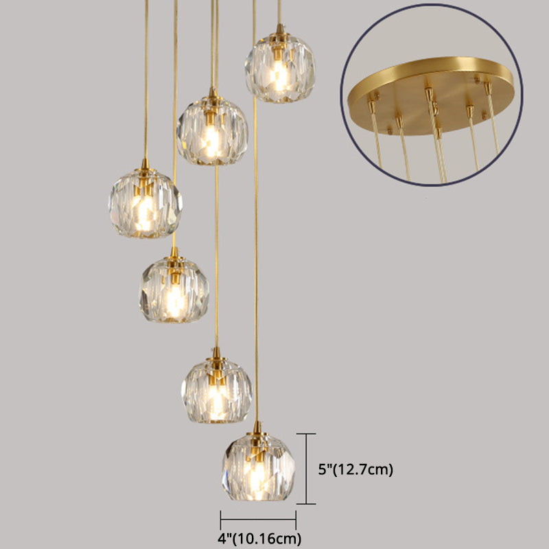 Gold Tapered Hanging Pendant Light Modern Style Crystal Suspended Lighting Fixture Clearhalo 'Ceiling Lights' 'Pendant Lights' 'Pendants' Lighting' 2603940