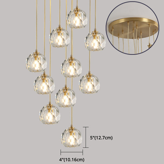 Gold Tapered Hanging Pendant Light Modern Style Crystal Suspended Lighting Fixture Clearhalo 'Ceiling Lights' 'Pendant Lights' 'Pendants' Lighting' 2603941