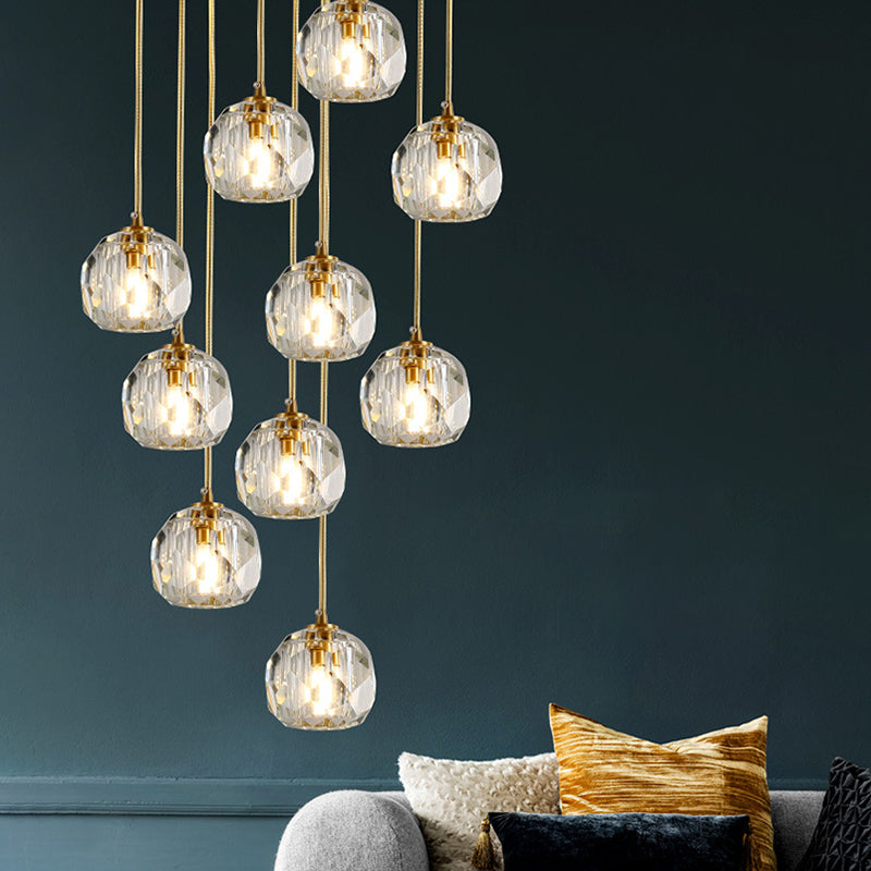 Gold Tapered Hanging Pendant Light Modern Style Crystal Suspended Lighting Fixture Clearhalo 'Ceiling Lights' 'Pendant Lights' 'Pendants' Lighting' 2603942