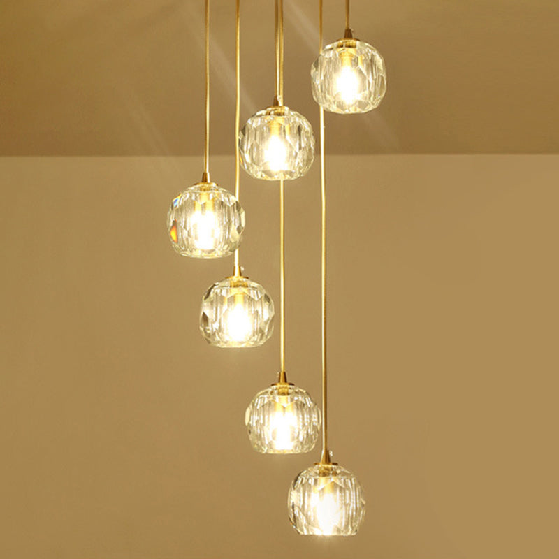 Gold Tapered Hanging Pendant Light Modern Style Crystal Suspended Lighting Fixture Clearhalo 'Ceiling Lights' 'Pendant Lights' 'Pendants' Lighting' 2603943