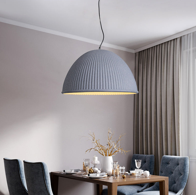 Ribbed Hanging Pendant Light Minimalist Style Resin Pendant Lighting Fixture for Dinning Room Clearhalo 'Ceiling Lights' 'Pendant Lights' 'Pendants' Lighting' 2603970