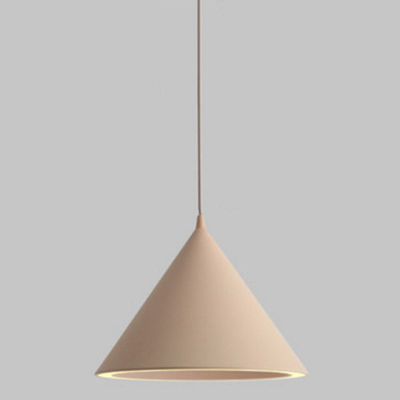 Conical Pendant Lighting Fixture Minimalist Style LED Metal Hanging Ceiling Light Pink Clearhalo 'Ceiling Lights' 'Pendant Lights' 'Pendants' Lighting' 2604022