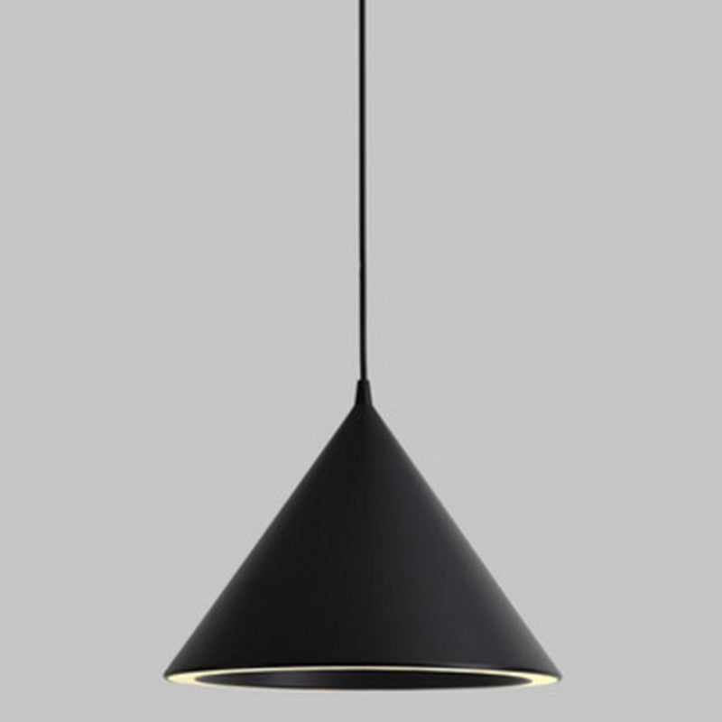 Conical Pendant Lighting Fixture Minimalist Style LED Metal Hanging Ceiling Light Black Clearhalo 'Ceiling Lights' 'Pendant Lights' 'Pendants' Lighting' 2604023