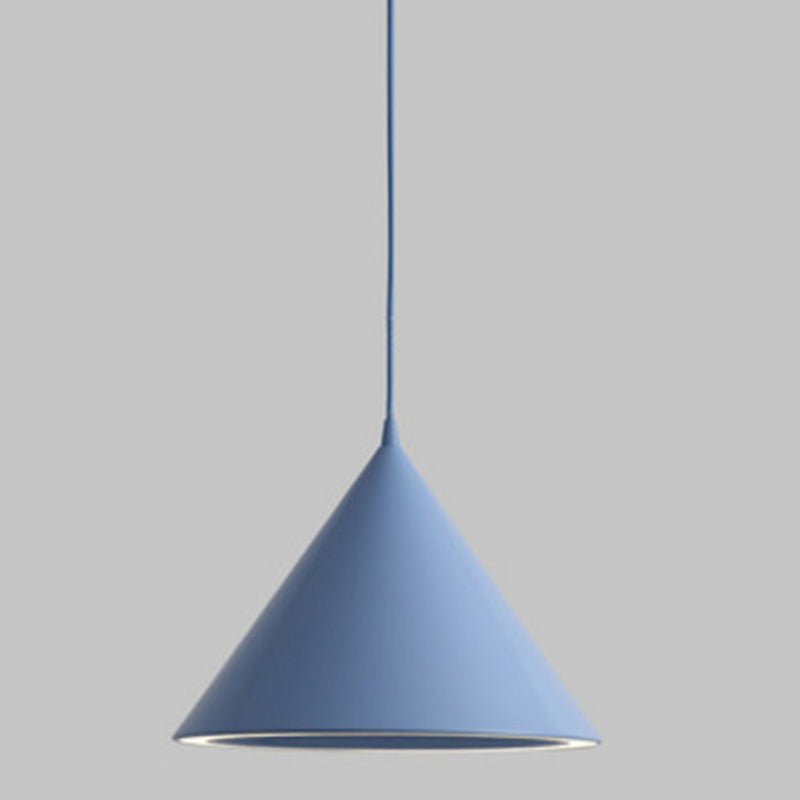 Conical Pendant Lighting Fixture Minimalist Style LED Metal Hanging Ceiling Light Blue Clearhalo 'Ceiling Lights' 'Pendant Lights' 'Pendants' Lighting' 2604025