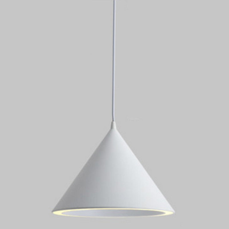 Conical Pendant Lighting Fixture Minimalist Style LED Metal Hanging Ceiling Light White Clearhalo 'Ceiling Lights' 'Pendant Lights' 'Pendants' Lighting' 2604029