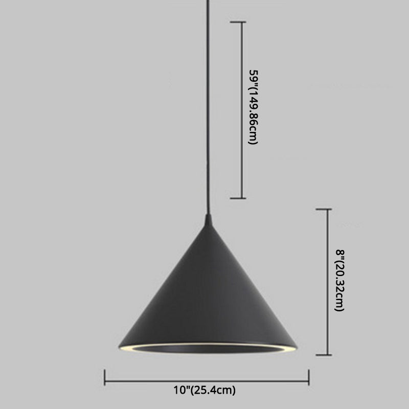 Conical Pendant Lighting Fixture Minimalist Style LED Metal Hanging Ceiling Light Clearhalo 'Ceiling Lights' 'Pendant Lights' 'Pendants' Lighting' 2604033