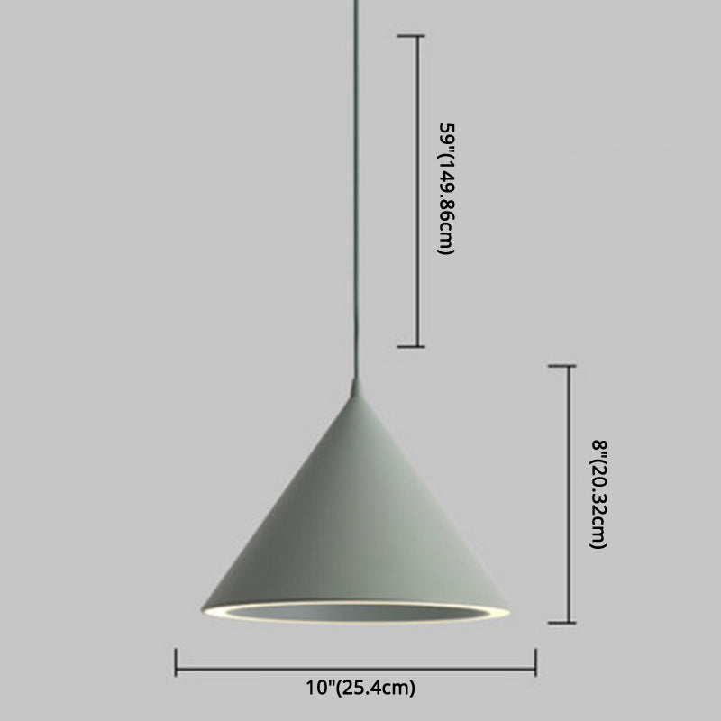 Conical Pendant Lighting Fixture Minimalist Style LED Metal Hanging Ceiling Light Clearhalo 'Ceiling Lights' 'Pendant Lights' 'Pendants' Lighting' 2604037