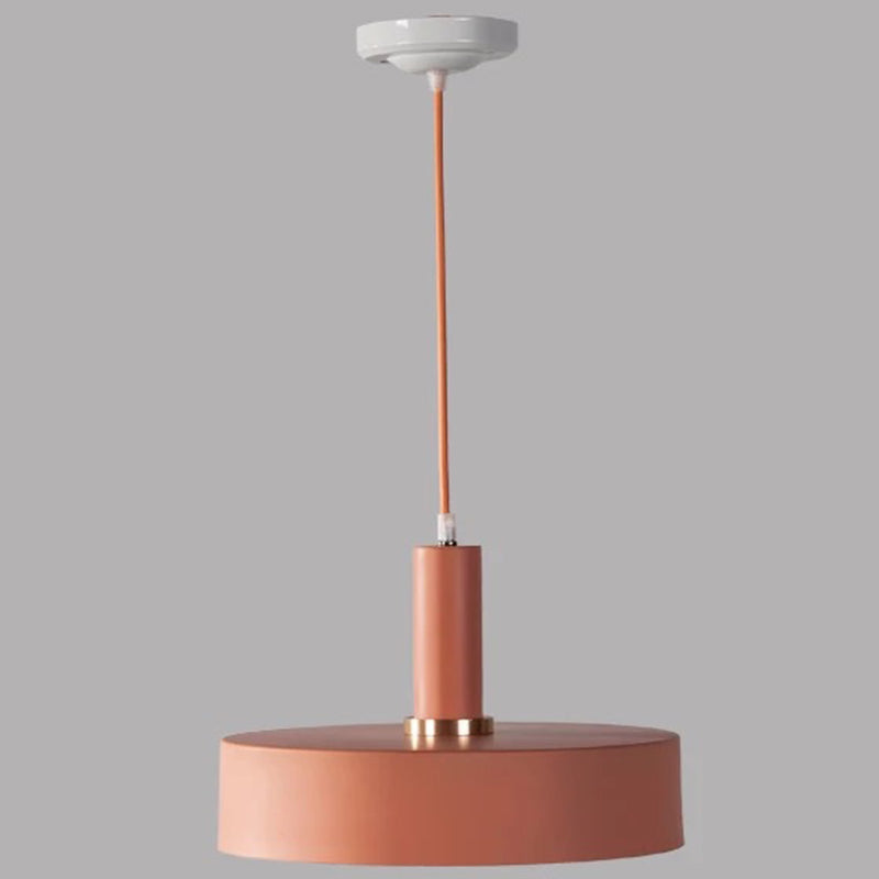 Metal Plate Down Lighting Pendant Modern Style Pendant Lighting Fixture for Bedroom Orange Clearhalo 'Ceiling Lights' 'Pendant Lights' 'Pendants' Lighting' 2604057