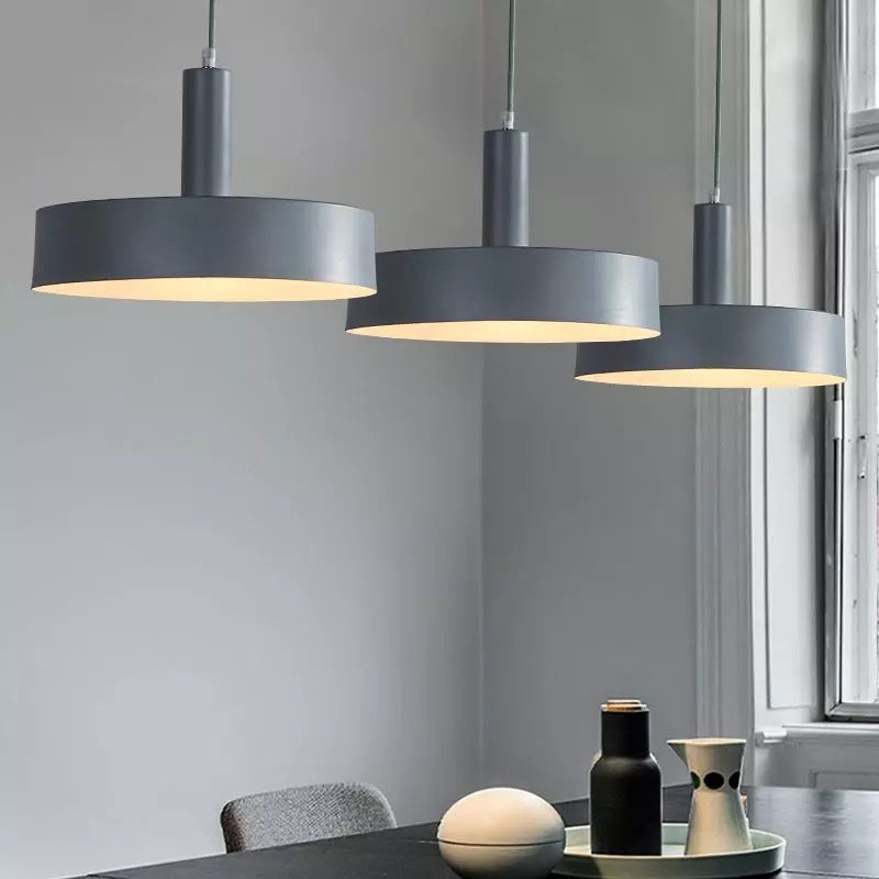 Metal Plate Down Lighting Pendant Modern Style Pendant Lighting Fixture for Bedroom Clearhalo 'Ceiling Lights' 'Pendant Lights' 'Pendants' Lighting' 2604058