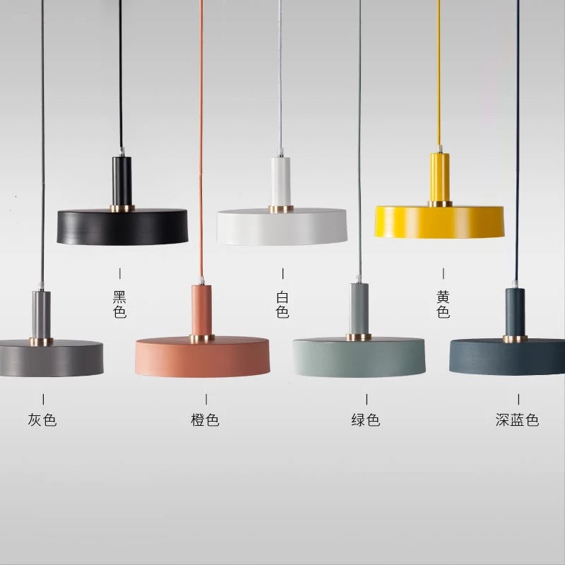 Metal Plate Down Lighting Pendant Modern Style Pendant Lighting Fixture for Bedroom Blue Clearhalo 'Ceiling Lights' 'Pendant Lights' 'Pendants' Lighting' 2604060