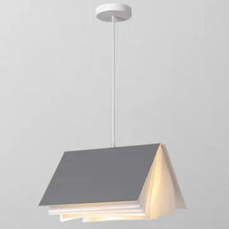 Rectangle Pendant Light Fixture Modern Style Metal Dinning Room Suspension Pendant Grey 8" Clearhalo 'Ceiling Lights' 'Pendant Lights' 'Pendants' Lighting' 2604123