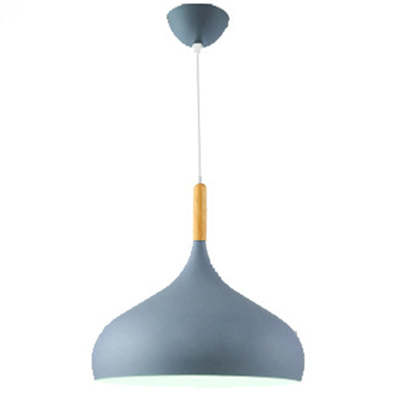 Dome Down Lighting Pendant Contemporary Style Metal Restaurant Hanging Pendant Light Blue Clearhalo 'Ceiling Lights' 'Pendant Lights' 'Pendants' Lighting' 2604217