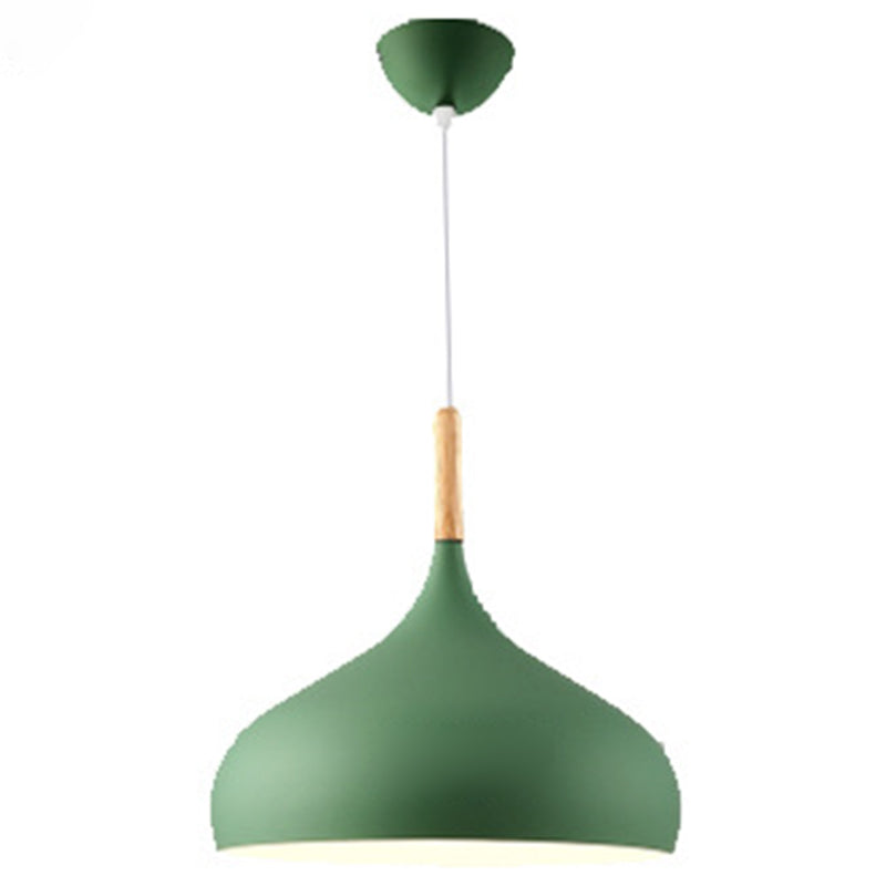 Dome Down Lighting Pendant Contemporary Style Metal Restaurant Hanging Pendant Light Green Clearhalo 'Ceiling Lights' 'Pendant Lights' 'Pendants' Lighting' 2604219