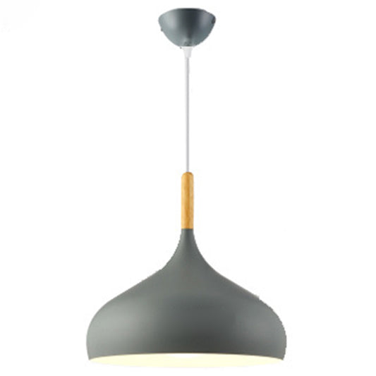 Dome Down Lighting Pendant Contemporary Style Metal Restaurant Hanging Pendant Light Grey Clearhalo 'Ceiling Lights' 'Pendant Lights' 'Pendants' Lighting' 2604220