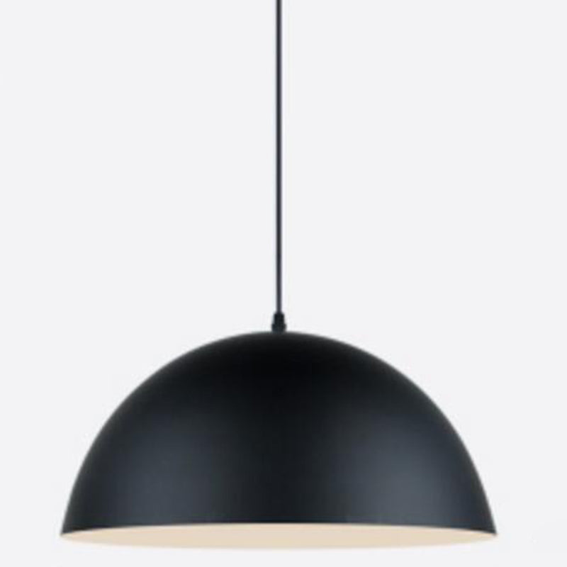 Contemporary Dome Pendant Lighting Fixture Metal Dinning Room Hanging Pendant Light Black Clearhalo 'Ceiling Lights' 'Pendant Lights' 'Pendants' Lighting' 2604289_26d45d2a-0110-4f7f-af5b-f0dbe4151116