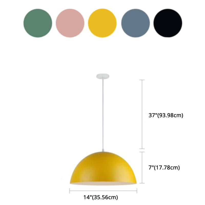 Contemporary Dome Pendant Lighting Fixture Metal Dinning Room Hanging Pendant Light Clearhalo 'Ceiling Lights' 'Pendant Lights' 'Pendants' Lighting' 2604294