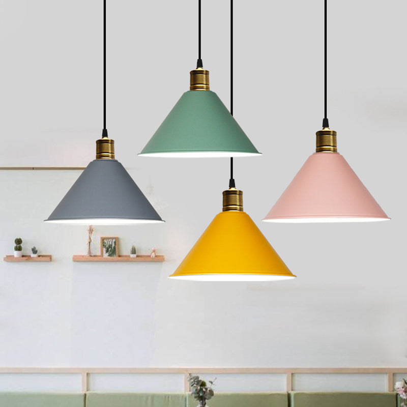 Nordic Style Conical Hanging Pendant Lamp Metal Restaurant Down Lighting Pendant Clearhalo 'Ceiling Lights' 'Pendant Lights' 'Pendants' Lighting' 2604302