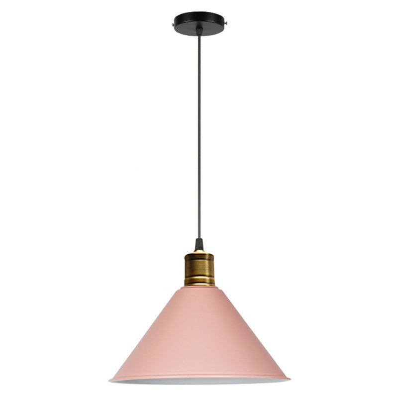 Nordic Style Conical Hanging Pendant Lamp Metal Restaurant Down Lighting Pendant Pink Clearhalo 'Ceiling Lights' 'Pendant Lights' 'Pendants' Lighting' 2604304_5ae47a3e-a0ea-4c22-8e96-7c639dc56a69