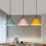 Nordic Style Conical Hanging Pendant Lamp Metal Restaurant Down Lighting Pendant Clearhalo 'Ceiling Lights' 'Pendant Lights' 'Pendants' Lighting' 2604305