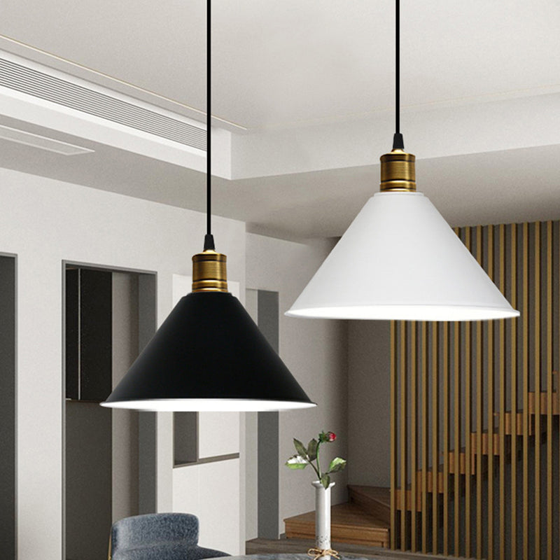 Nordic Style Conical Hanging Pendant Lamp Metal Restaurant Down Lighting Pendant Clearhalo 'Ceiling Lights' 'Pendant Lights' 'Pendants' Lighting' 2604306