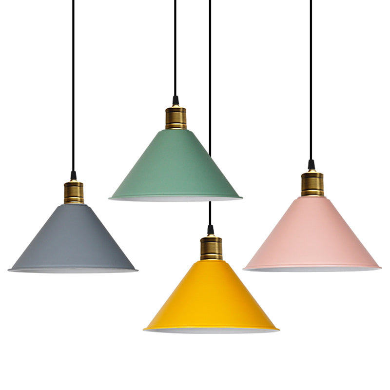 Nordic Style Conical Hanging Pendant Lamp Metal Restaurant Down Lighting Pendant Clearhalo 'Ceiling Lights' 'Pendant Lights' 'Pendants' Lighting' 2604310