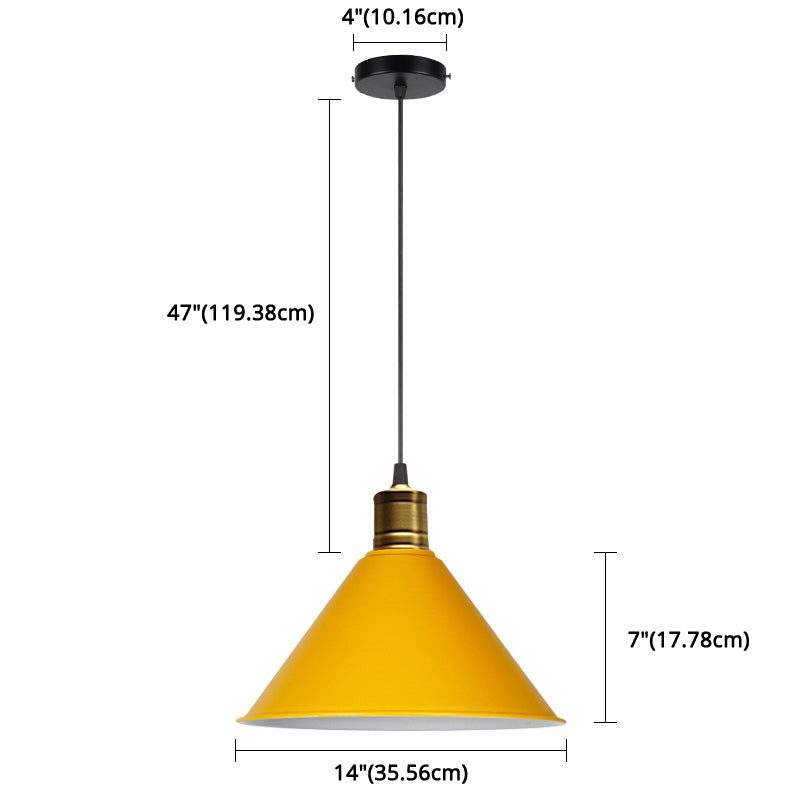 Nordic Style Conical Hanging Pendant Lamp Metal Restaurant Down Lighting Pendant Clearhalo 'Ceiling Lights' 'Pendant Lights' 'Pendants' Lighting' 2604317