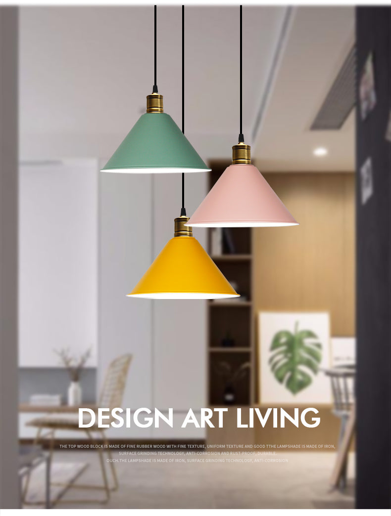 Nordic Style Conical Hanging Pendant Lamp Metal Restaurant Down Lighting Pendant Clearhalo 'Ceiling Lights' 'Pendant Lights' 'Pendants' Lighting' 2604319