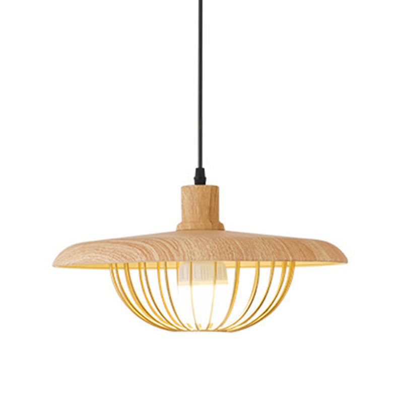 Modern Style Pendant Light Fixture Wire Cage Down Lighting Pendant with Metal Shade Clearhalo 'Ceiling Lights' 'Pendant Lights' 'Pendants' Lighting' 2604328