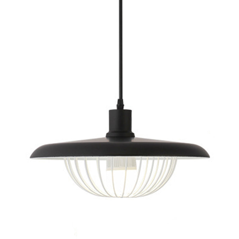 Modern Style Pendant Light Fixture Wire Cage Down Lighting Pendant with Metal Shade Black Clearhalo 'Ceiling Lights' 'Pendant Lights' 'Pendants' Lighting' 2604330_85985c7b-f6b7-4b70-81d9-73bcf8bf4f2a