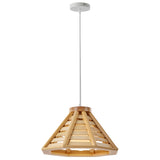 Modern Style Pendant Lighting Fixture Conical Hanging Pendant Light with Wood Shade Wood Clearhalo 'Ceiling Lights' 'Pendant Lights' 'Pendants' Lighting' 2604364