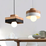 Wood Shade Hanging Light Fixture Contemporary Pendant Ceiling Light for Dinning Room Clearhalo 'Ceiling Lights' 'Pendant Lights' 'Pendants' Lighting' 2604373