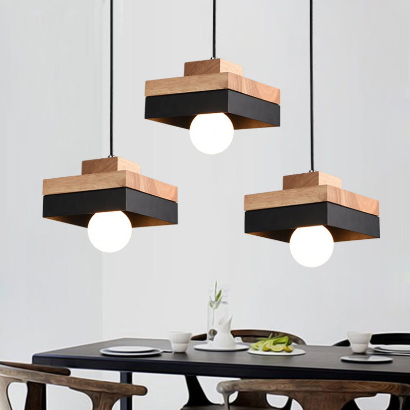 Wood Shade Hanging Light Fixture Contemporary Pendant Ceiling Light for Dinning Room Clearhalo 'Ceiling Lights' 'Pendant Lights' 'Pendants' Lighting' 2604376