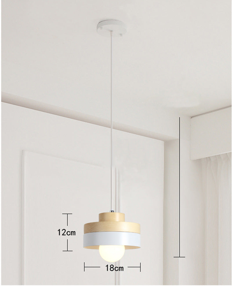 Wood Shade Hanging Light Fixture Contemporary Pendant Ceiling Light for Dinning Room Clearhalo 'Ceiling Lights' 'Pendant Lights' 'Pendants' Lighting' 2604382