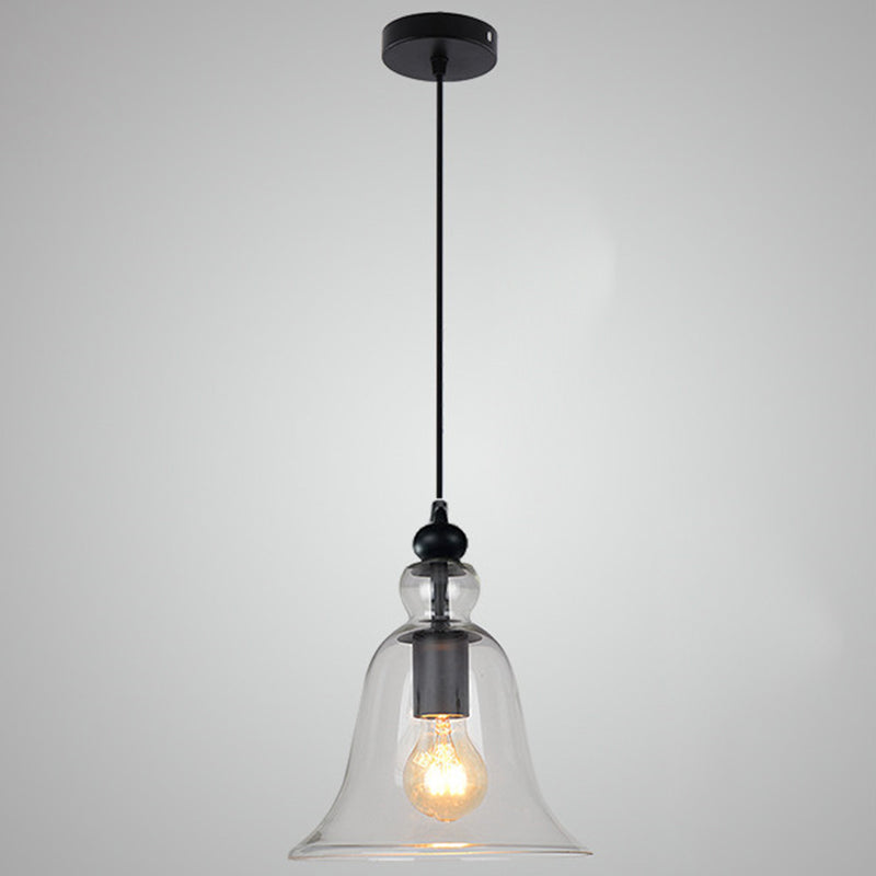 Glass Hanging Light Fixture Bell Industrial Style Pendant Light Fixture for Restaurant Clear Clearhalo 'Ceiling Lights' 'Pendant Lights' 'Pendants' Lighting' 2604389